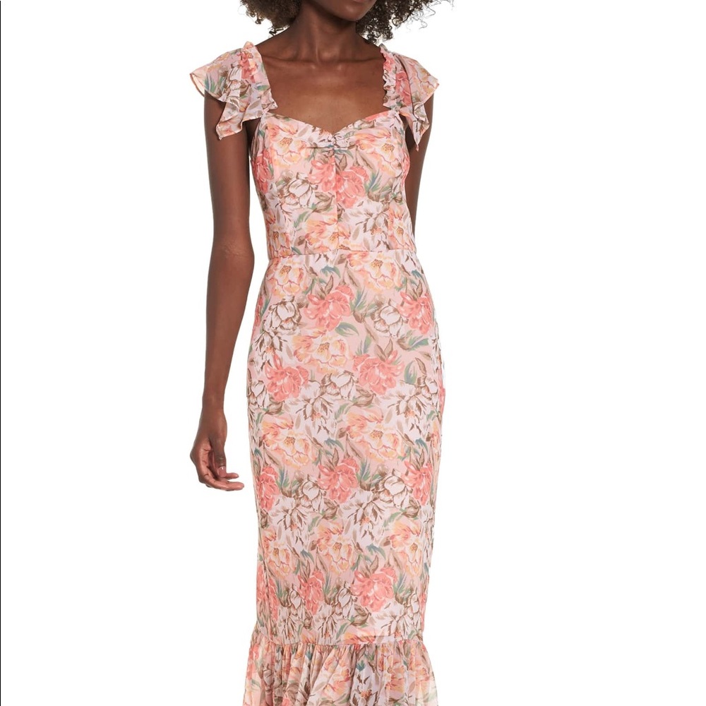 WAYF Valerie Blousom Midi Dress